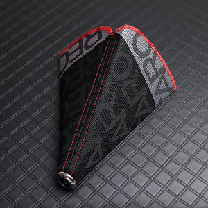 JDM RECARO Racing Hyper Fabric shift knob Shifter Boot Cover MT/AT Red Stitches