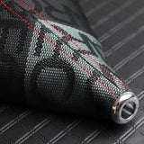 JDM RECARO Racing Red Stitches Hyper Fabric shift knob Shifter Boot Cover MT/AT