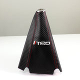 Toyota TRD Red Stitched Black Carbon Fiber Look Shifter Boot Cover