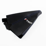 Toyota TRD Black PVC Leather Shifter Boot Cover with Blue Stitches
