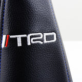 Toyota TRD Black PVC Leather Shifter Boot Cover with Blue Stitches