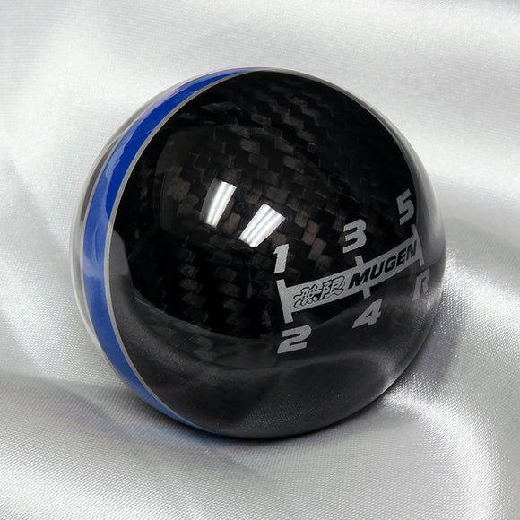Mugen 5-Speed Carbon Fiber Shift Knob with Blue Line
