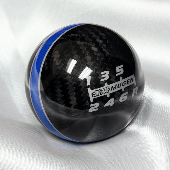 Mugen 6-Speed Carbon Fiber Shift Knob with Blue Line
