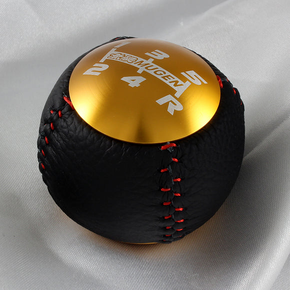 Mugen 5-Speed Gold Shift Knob with PVC Leather