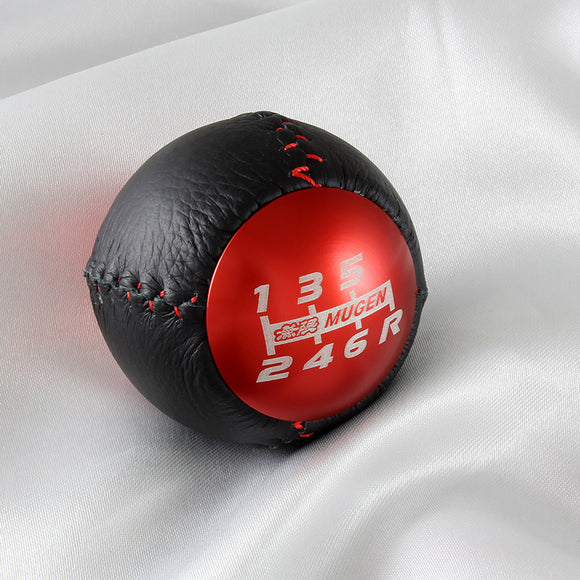 Mugen 6-Speed Red Shift Knob with PVC Leather