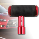 RALLIART Leather Car Shift Knob Aircraft Joystick Transmission Racing Gear Red