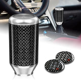 Universal 82MM - Silver Carbon Fiber Car Auto Manual Gear Stick Lever Shift Knob