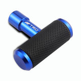 TRD Leather Car Shift Knob Aircraft Joystick Transmission Racing Gear Blue
