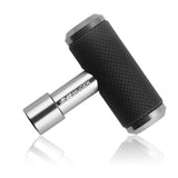 MUGEN Leather Car Shift Knob Aircraft Joystick Transmission Racing Gear Silver