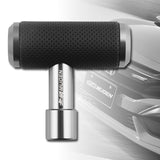 MUGEN Leather Car Shift Knob Aircraft Joystick Transmission Racing Gear Silver