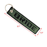 Embroidery JDM BRIDE RACING DOUBLE SIDE Racing Cell Holders Keychain Keyring X2