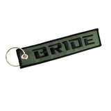 Embroidery JDM BRIDE RACING DOUBLE SIDE Racing Cell Holders Keychain Keyring X2