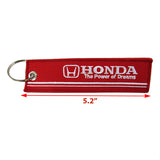 Embroidery JDM FIT RS RACING DOUBLE SIDE Racing Cell Holders Keychain Keyring X2