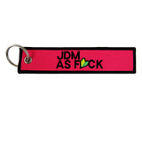 DOUBLE SIDED EMBROIDERED TAG For HONDA JDM AS FCK RACING CELL HOLDER KEYCHAINS X2