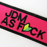 DOUBLE SIDED EMBROIDERED TAG For HONDA JDM AS FCK RACING CELL HOLDER KEYCHAINS X2