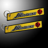 DOUBLE SIDED EMBROIDERED KEYCHAIN TAG For JDM J'S Racing CELL HOLDERS KEYRING X2