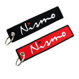For EMBROIDERED DOUBLE SIDE JDM NISMO RACING KEYCHAIN CELL HOLDERS KEYRING X2