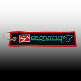 DOUBLE SIDED EMBROIDERED KEY TAG For SKUNK2 JDM KEYCHAIN CELL HOLDERS KEYRING X2