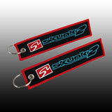 DOUBLE SIDED EMBROIDERED KEY TAG For SKUNK2 JDM KEYCHAIN CELL HOLDERS KEYRING X2