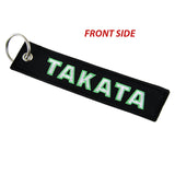 EMBROIDERED DOUBLE SIDED KEYCHAIN TAG JDM TAKATA Racing CELL HOLDERS KEYRING X2