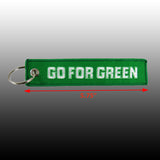 EMBROIDERED DOUBLE SIDED KEYCHAIN TAG GREEN JDM TAKATA Racing CELL HOLDERS KEYRING X2