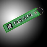 EMBROIDERED DOUBLE SIDED KEYCHAIN TAG GREEN JDM TAKATA SH Racing CELL HOLDERS KEYRING X2
