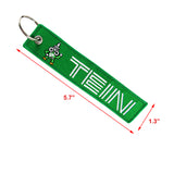 DOUBLE SIDE EMBROIDERED KEY TAG JDM TEIN RACING KEYCHAIN CELL HOLDERS KEYRING X2