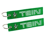 DOUBLE SIDE EMBROIDERED KEY TAG JDM TEIN RACING KEYCHAIN CELL HOLDERS KEYRING X2