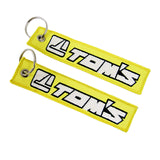 New For TOMS DOUBLE SIDED EMBROIDERED KEY TAG KEYCHAIN BIKE RACING KEY RING X2