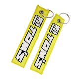 New For TOMS DOUBLE SIDED EMBROIDERED KEY TAG KEYCHAIN BIKE RACING KEY RING X2