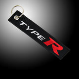 For Honda Type R Integra DC5 EK DC2 Civic Si EMBROIDERED DOUBLE SIDE KEYCHAIN X2