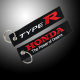 For Honda Type R Integra DC5 EK DC2 Civic Si EMBROIDERED DOUBLE SIDE KEYCHAIN X2