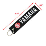For YAMAHA DOUBLE SIDED EMBROIDERED BLACK KEY TAG KEYCHAIN CELL HOLDERS KEY RING X2