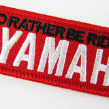 For YAMAHA DOUBLE SIDED EMBROIDERED RED KEY TAG KEYCHAIN CELL HOLDERS KEY RING X2