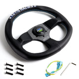 340mm KEY's Deep Dish Embroidery Leather Steering Wheel OMP Racing MOMO Spoon Sports SPC Performance Drifting Rally New