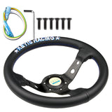 340mm KEY's Deep Dish Leather Steering Wheel OMP Racing SPC Performance Drifting Rally New