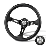 Black Line 350mm Racing Steering Wheel Microfiber Leather For Silver momo hub X1