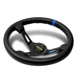 Blue Line 350mm Racing Steering Wheel Microfiber Leather For YO momo hub X1