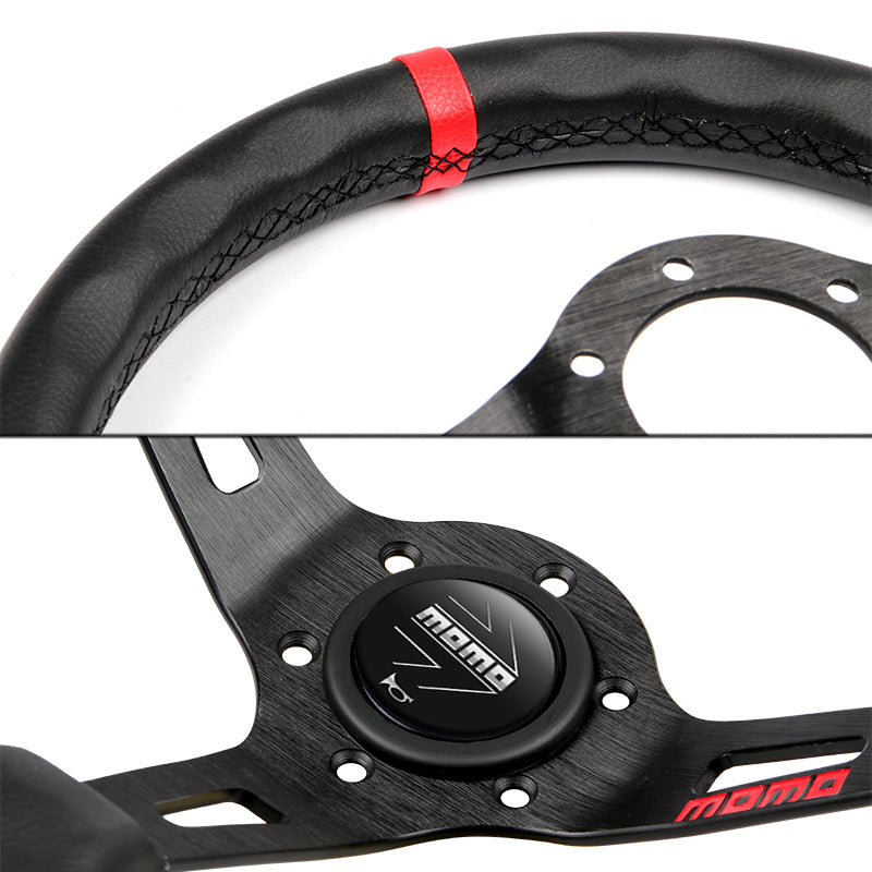momo♪ Red Line 350mm Racing Steering Wheel Microfiber Leather For momo