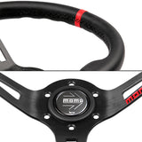 Red Line 350mm MOMO Racing Deep Dish Steering Wheel Microfiber Leather For Silver Grey momo hub