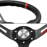 Red Line 350mm Racing Steering Wheel Microfiber Leather For Silver momo hub X1