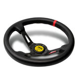 Red Line 350mm Racing Steering Wheel Microfiber Leather For YLBKA momo hub X1