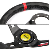 Red Line 350mm Racing Steering Wheel Microfiber Leather For YLBKA momo hub X1