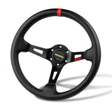Red Line 350mm Racing Steering Wheel Microfiber Leather For YO momo hub X1