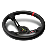 Red Line 350mm Racing Steering Wheel Microfiber Leather For YO momo hub X1