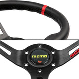 Red Line 350mm Racing Steering Wheel Microfiber Leather For YO momo hub X1