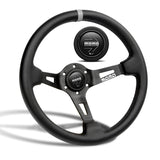 Deep Dished 350mm Racing Steering Wheel Microfiber Leather For momo hub X1 (BKSL