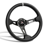 White Line 350mm MOMO Racing Steering Wheel Microfiber Leather with MOMO Horn Button