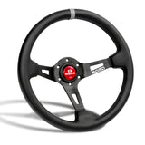 White Line 350mm MOMO Racing Steering Wheel Microfiber Leather with MOMO Horn Button