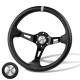 Deep Dished 350mm Racing Steering Wheel Microfiber Leather For momo hub X1 (SL22